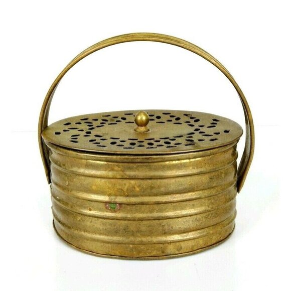 Vintage Brass Cricket Cage Potpourri Incense Trinket Box with Lid Made i… - Picture 6 of 8